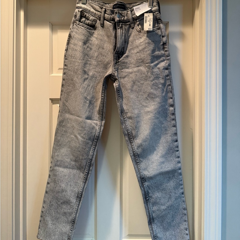 Aeropostale Mom Jean Grey Wash